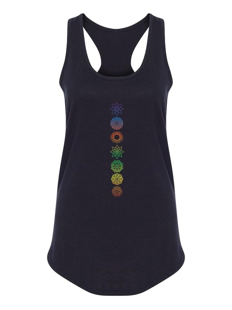 Chakra Symbols In Line Racerback Tank
