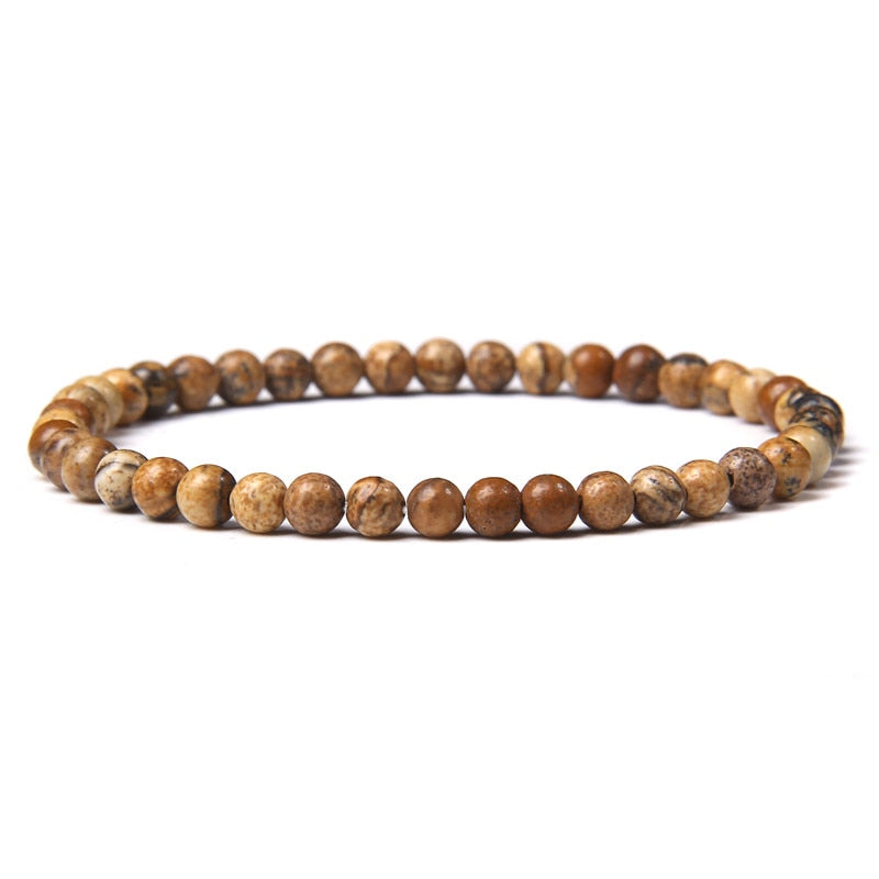 4mm Chakra Beads Energy Bracelet Natural Round Agates Onyx Stone Stretch Bracelet