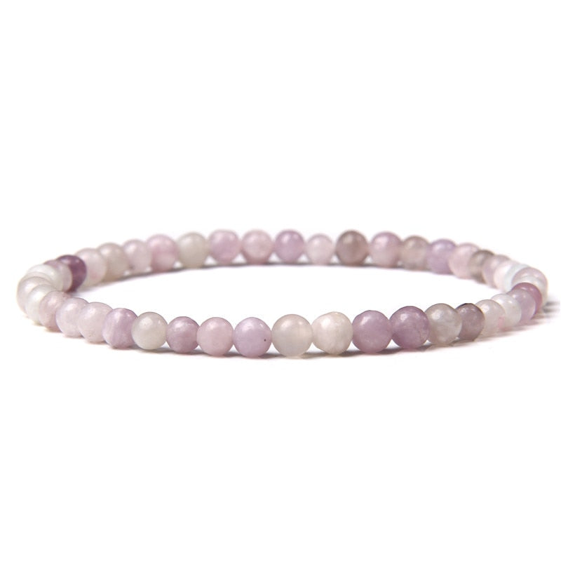 4mm Chakra Beads Energy Bracelet Natural Round Agates Onyx Stone Stretch Bracelet