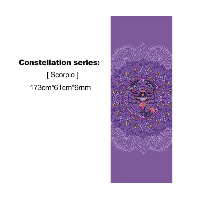 Constellation Printed Yoga Mat 6MM Beginner Non-slip Fitness Mat for Gym Home Travel Pad freeshipping - Mandala Bloom