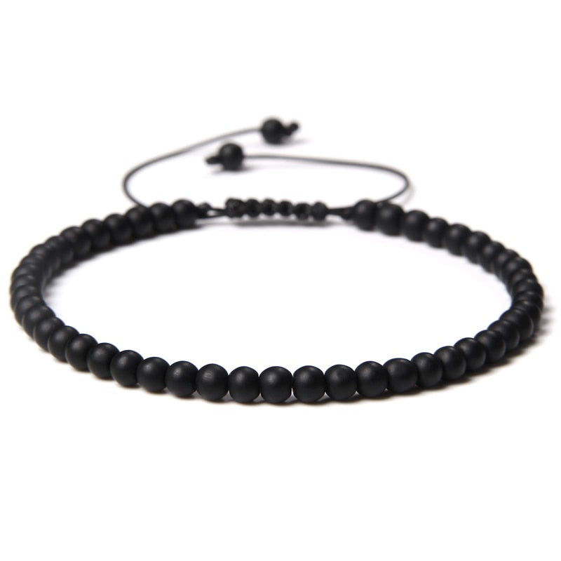 Adjustable 4MM Stone Beads Bracelet