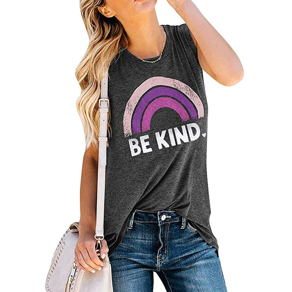 Rainbow BE KIND Print Tank