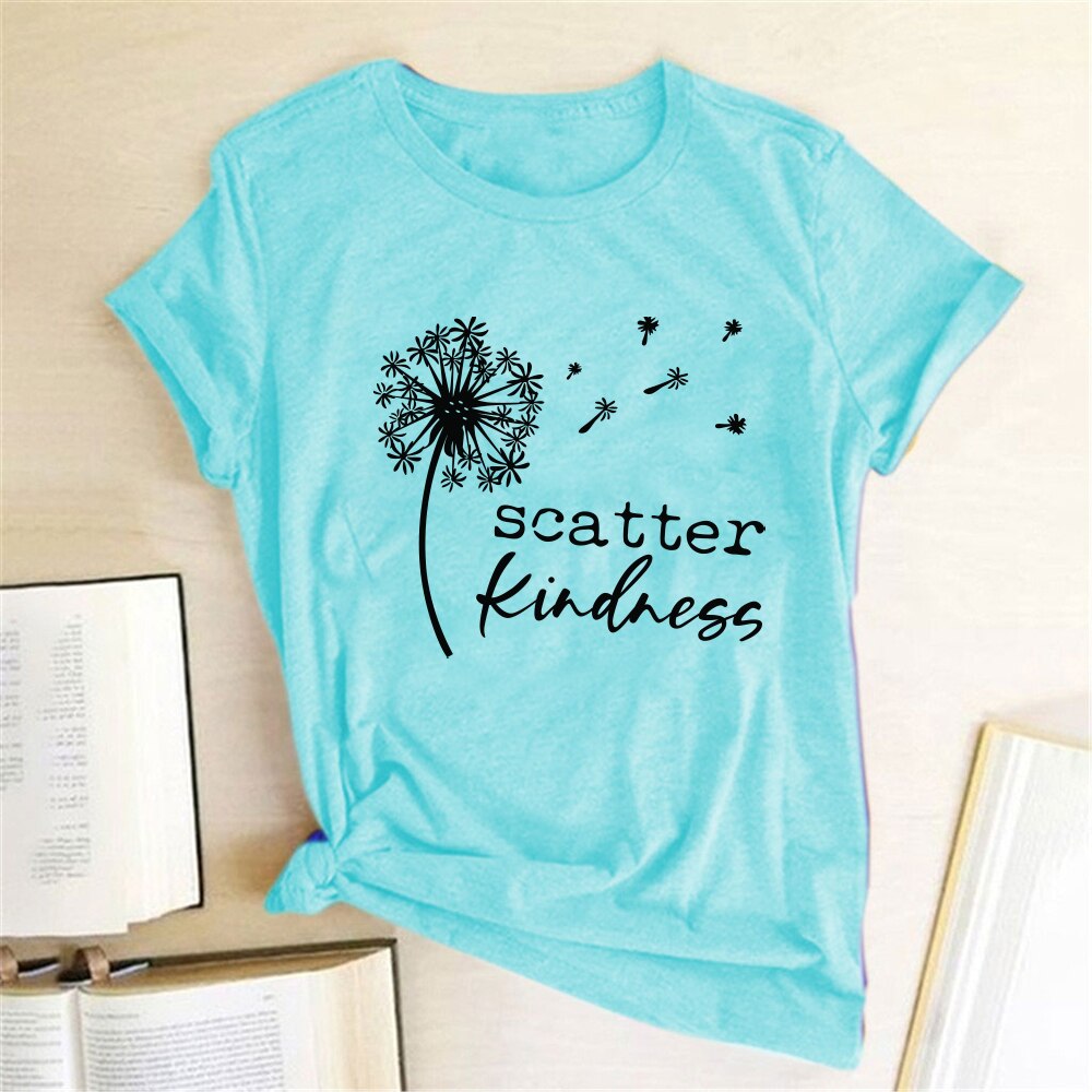 Dandelion Scatter Kindness Printed T-shirt freeshipping - Mandala Bloom