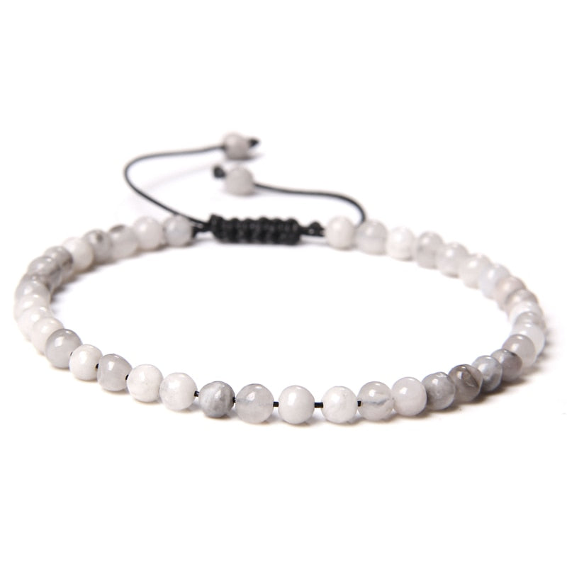 Adjustable 4MM Stone Beads Bracelet