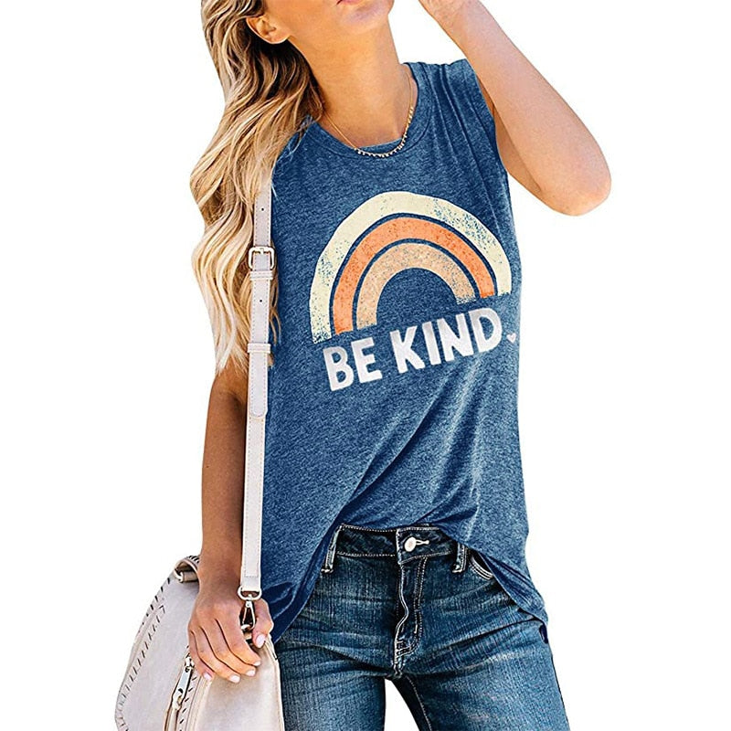Rainbow BE KIND Print Tank