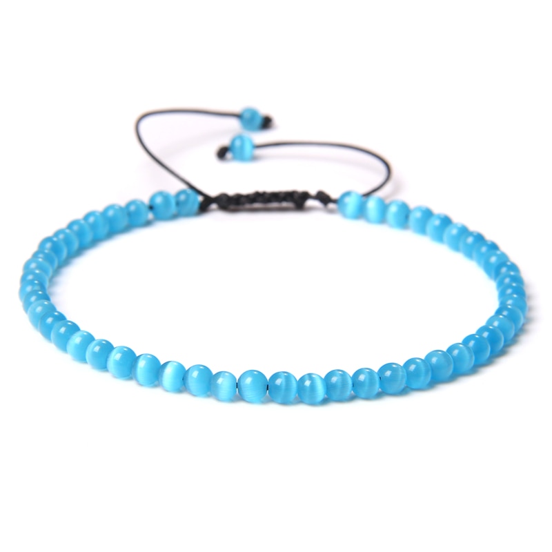 Adjustable 4MM Stone Beads Bracelet