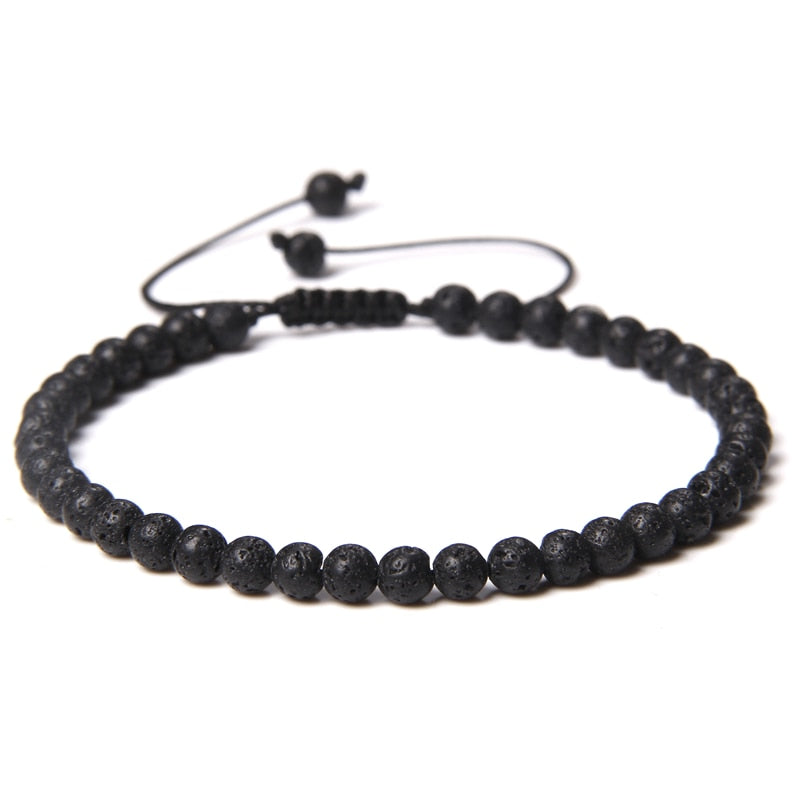 Adjustable 4MM Stone Beads Bracelet