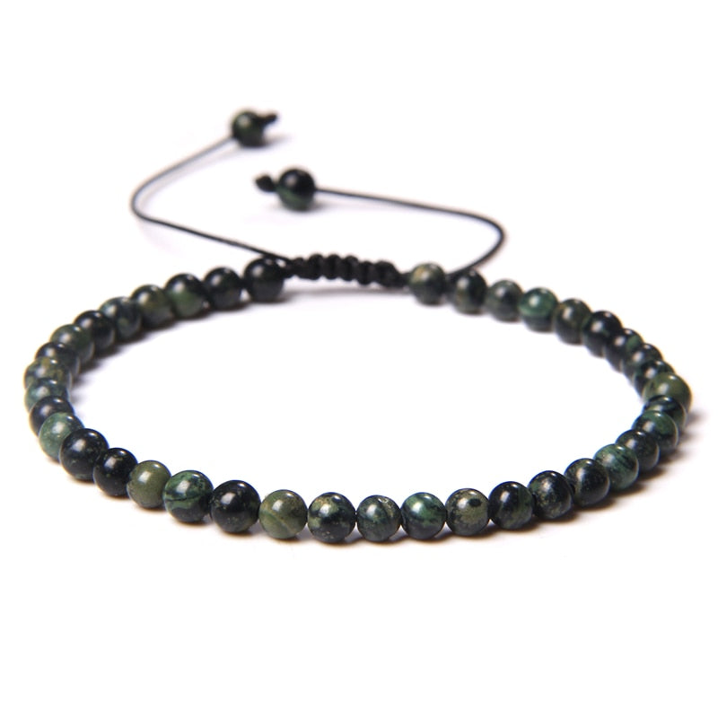 Adjustable 4MM Stone Beads Bracelet