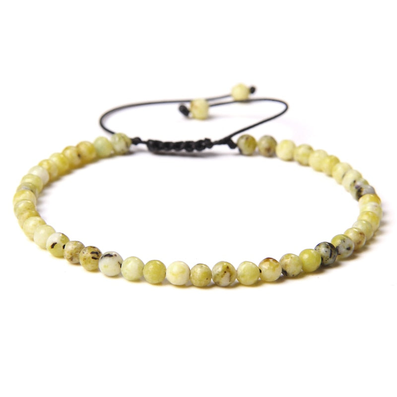 Adjustable 4MM Stone Beads Bracelet
