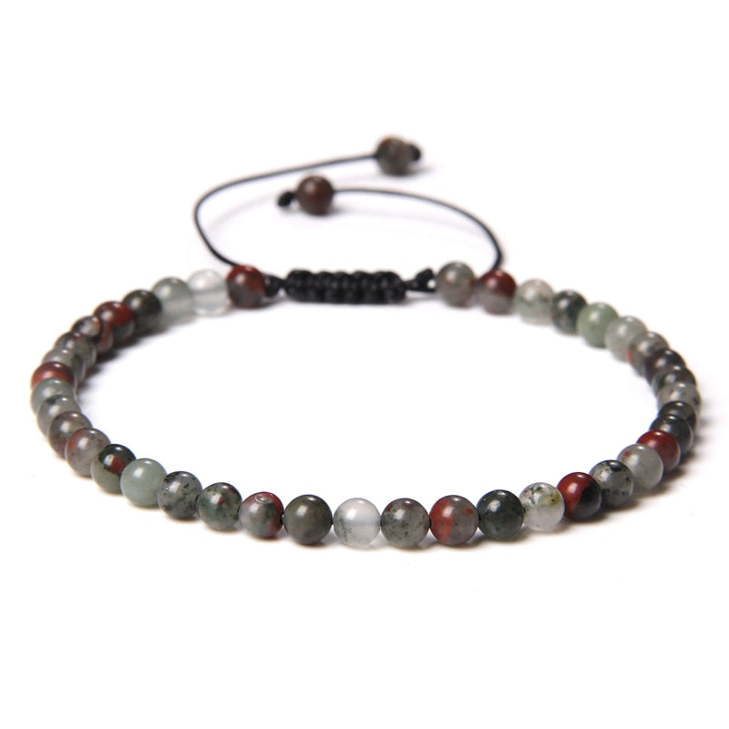 Adjustable 4MM Stone Beads Bracelet