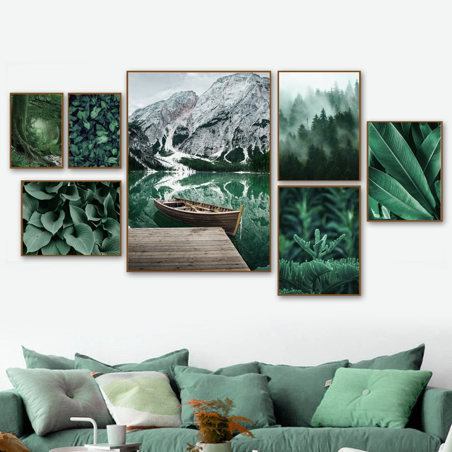 Green Lake Mountain Canvas Wall Art freeshipping - Mandala Bloom