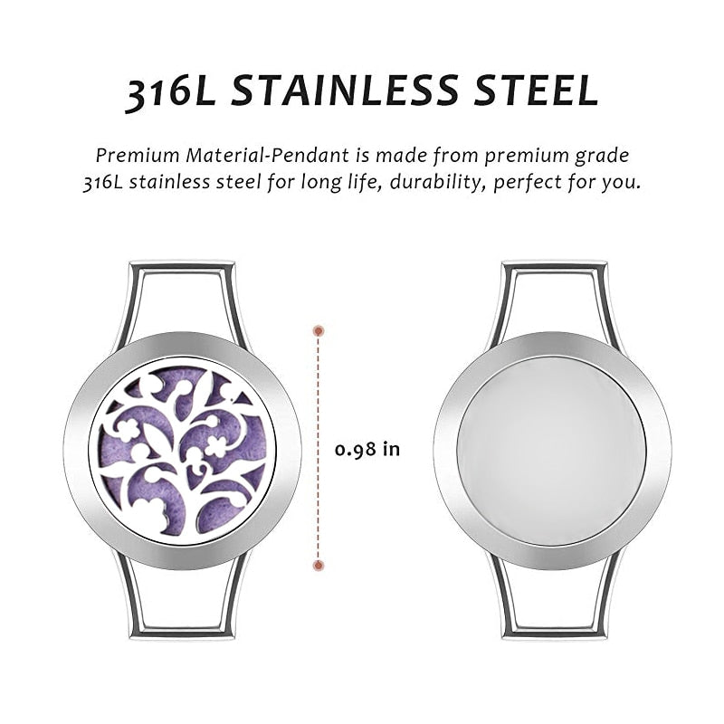 25mm Diffuser Magnet Rose Gold Genuine Leather Aroma Locket Bangle Stainless Steel Essential Oils Aromatherapy Locket Bracelet freeshipping - Mandala Bloom