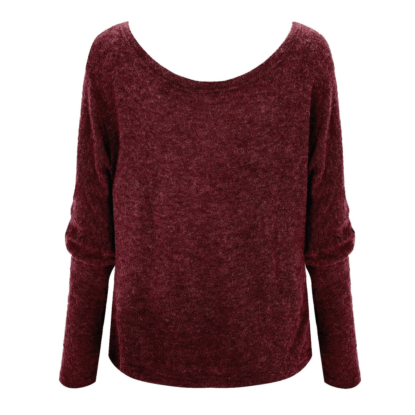 Off Shoulder Women Printed Sweater Long Sleeve Sweater / Oversized Pullover