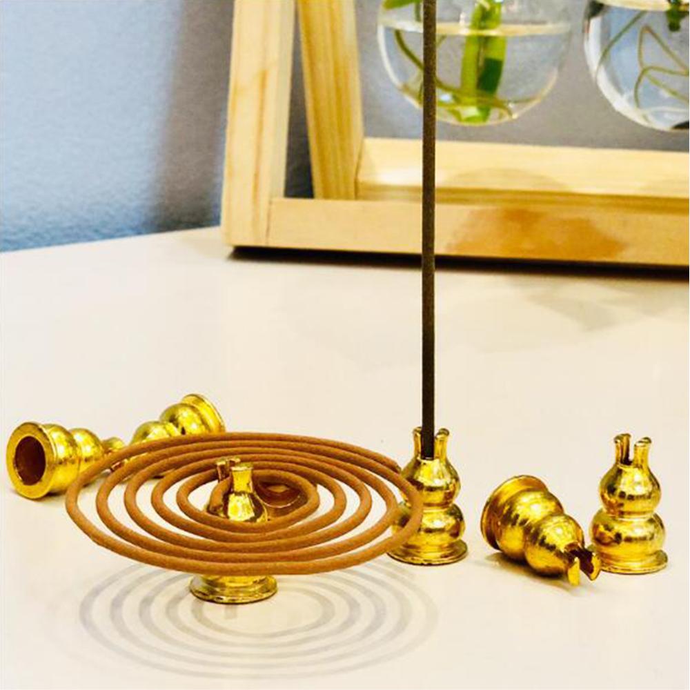 Brass Incense Stick Holder Coils Joss Stick Incenses Holder Stand Mini Gold Gourd Incense Holder freeshipping - Mandala Bloom
