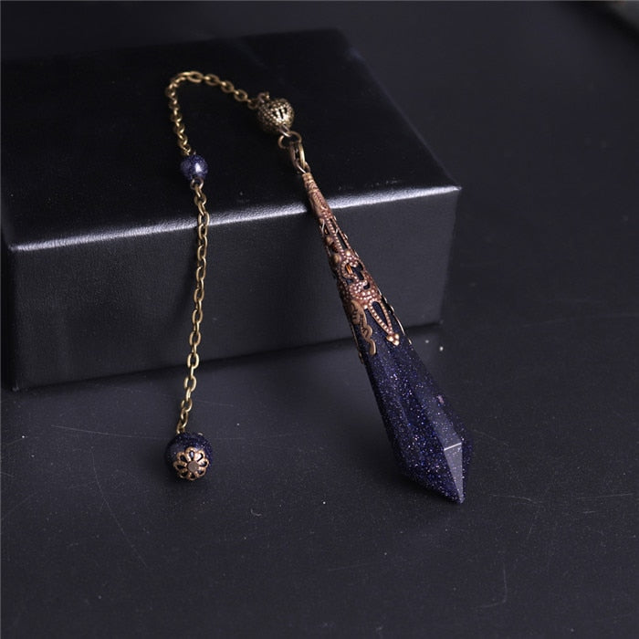 1PC High Quality Natural Stone Lapis Lazuli Facet Reiki Pendulum for Dowsing Pendants Healing Pendule Chakra Crystal Jewelry freeshipping - Mandala Bloom