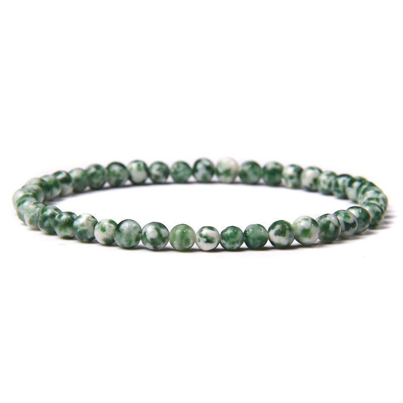 4mm Chakra Beads Energy Bracelet Natural Round Agates Onyx Stone Stretch Bracelet