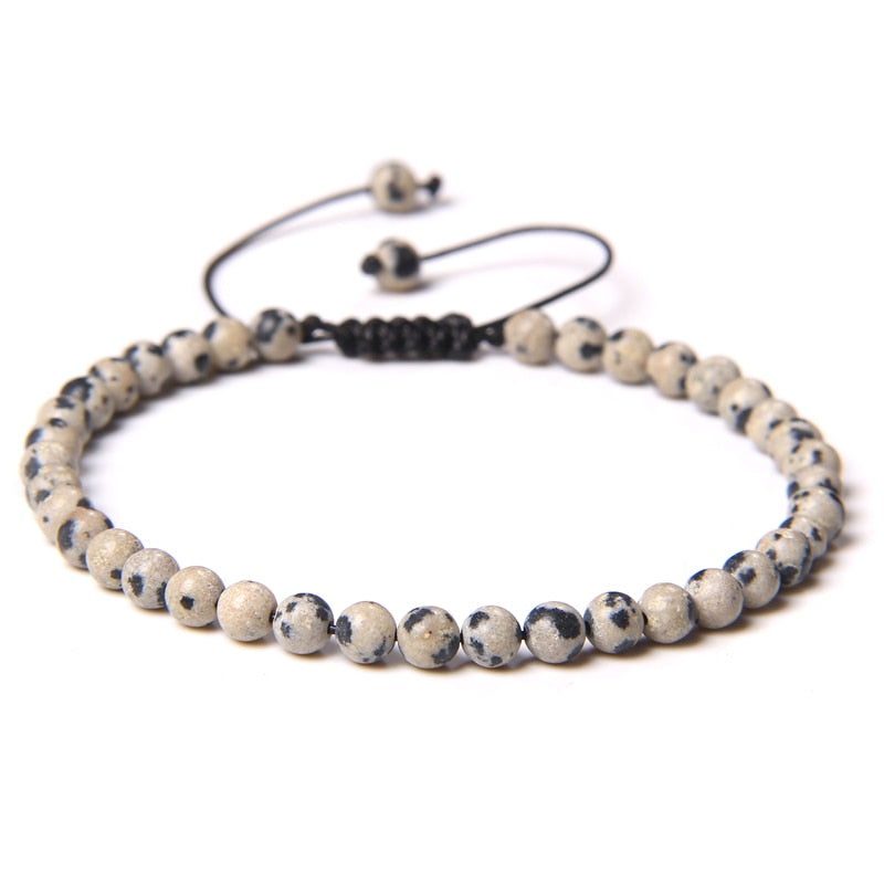 Adjustable 4MM Stone Beads Bracelet
