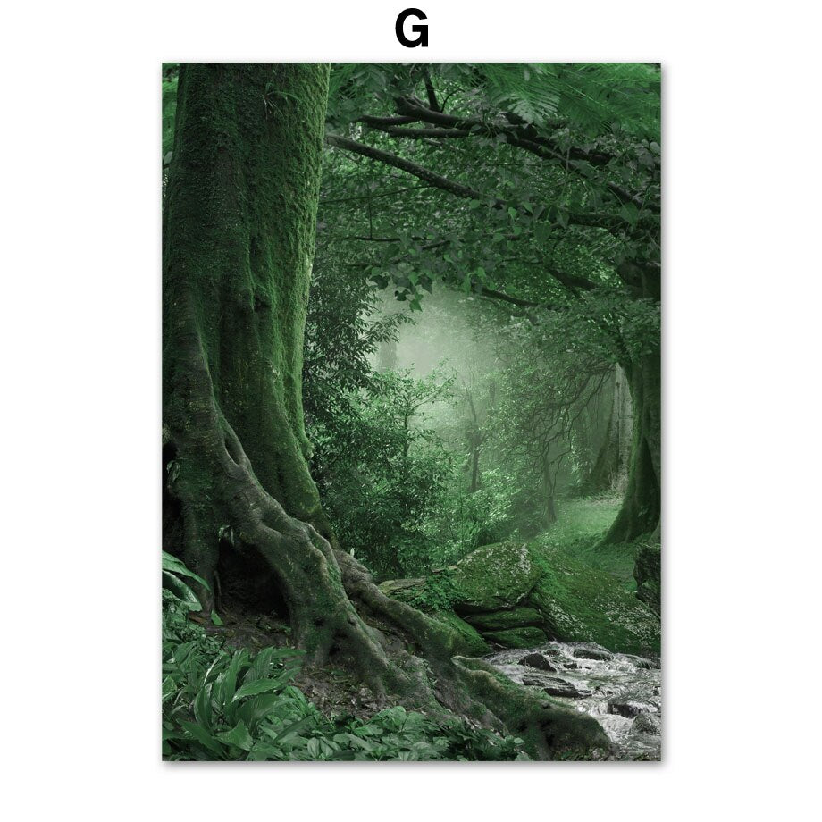 Green Lake Mountain Canvas Wall Art freeshipping - Mandala Bloom