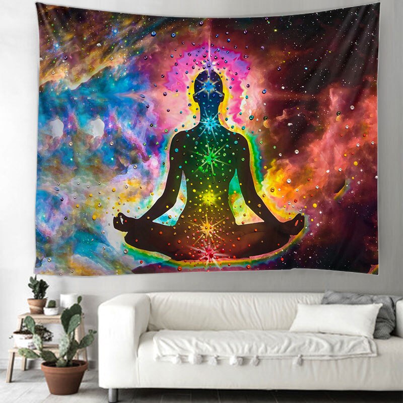 Chakra art tapestry Mandala Hippie Macrame Tapestry Wall Hanging Boho decor freeshipping - Mandala Bloom