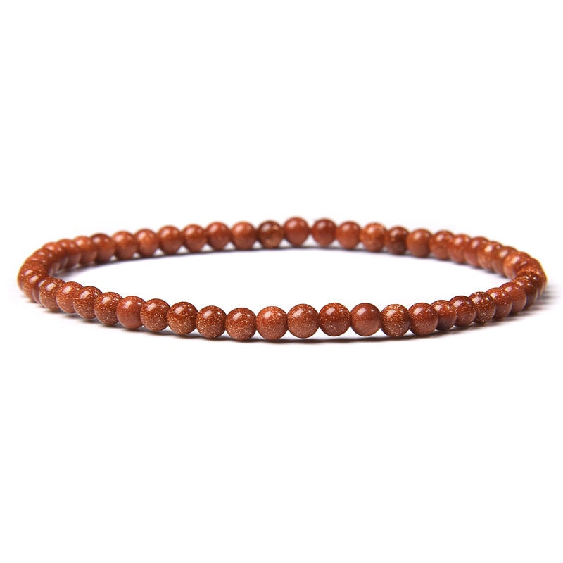 4mm Chakra Beads Energy Bracelet Natural Round Agates Onyx Stone Stretch Bracelet