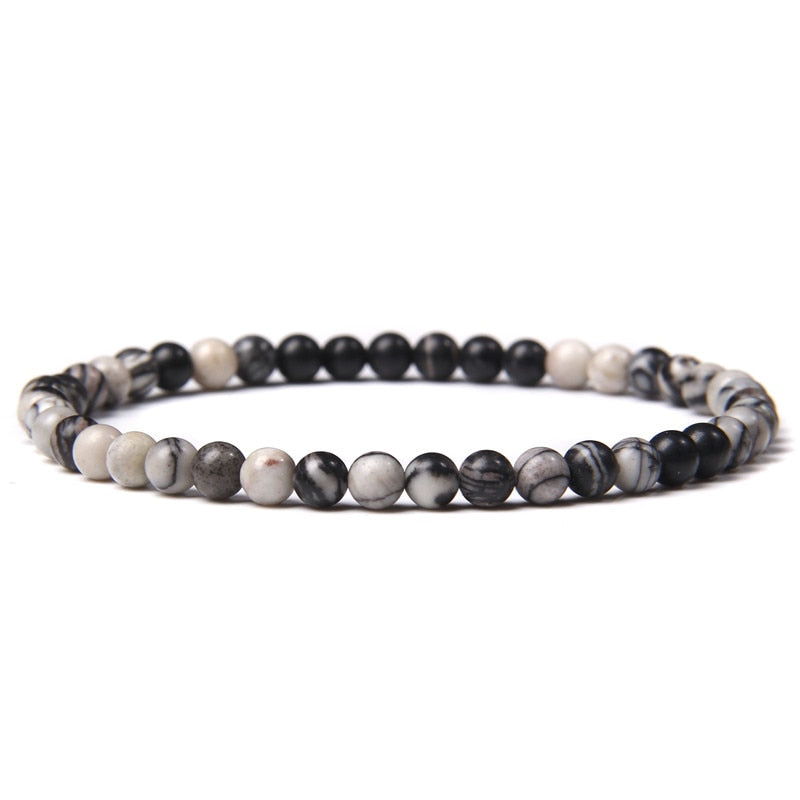 4mm Chakra Beads Energy Bracelet Natural Round Agates Onyx Stone Stretch Bracelet