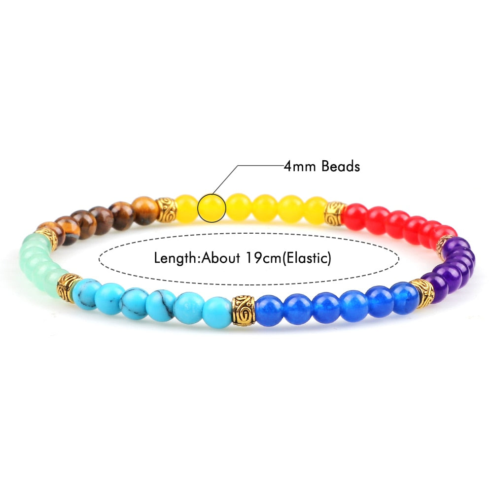 Reiki 7 Chakra Healing Bead Bracelet Natural Stone Mala Pendant Buddha Balance Bracelets for Women Men Yoga Jewelry Dropshipping