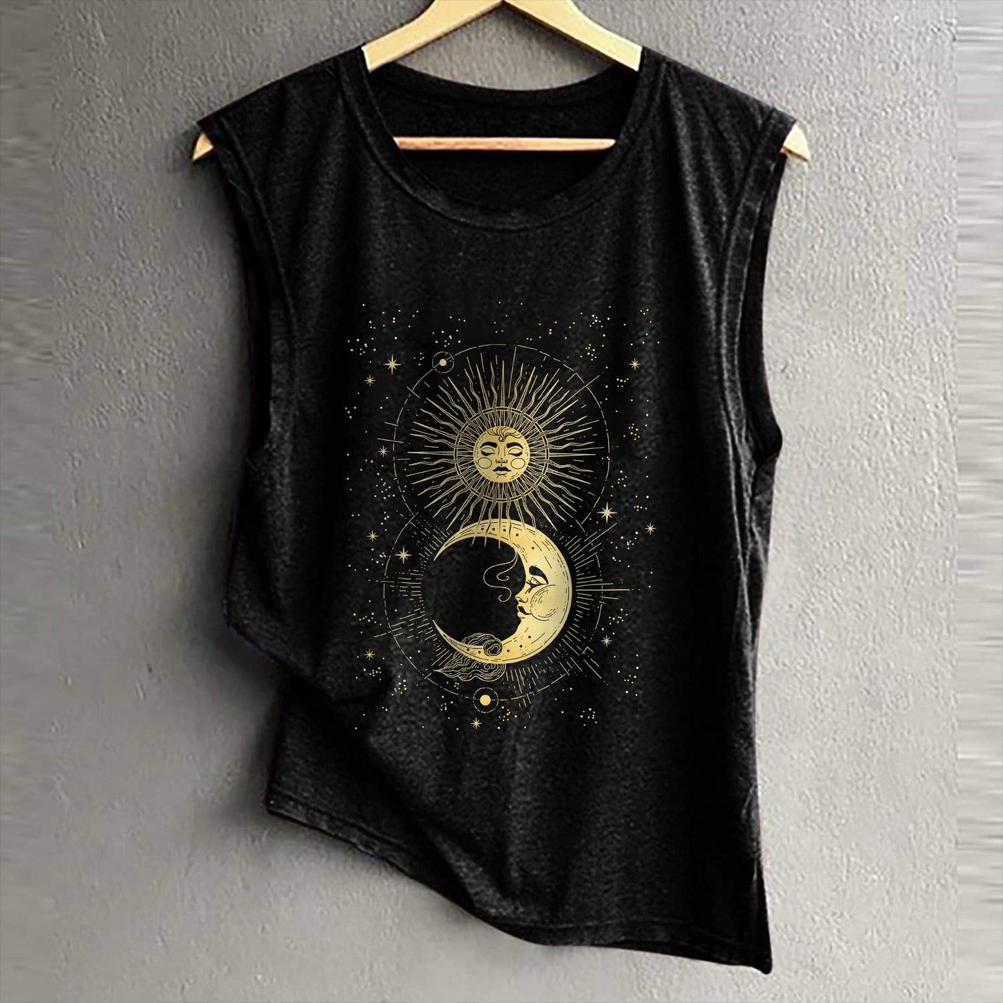 Sun Moon Star Print Tank