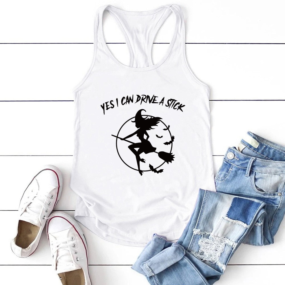 Yes I Can Drive A Stick witch print tank