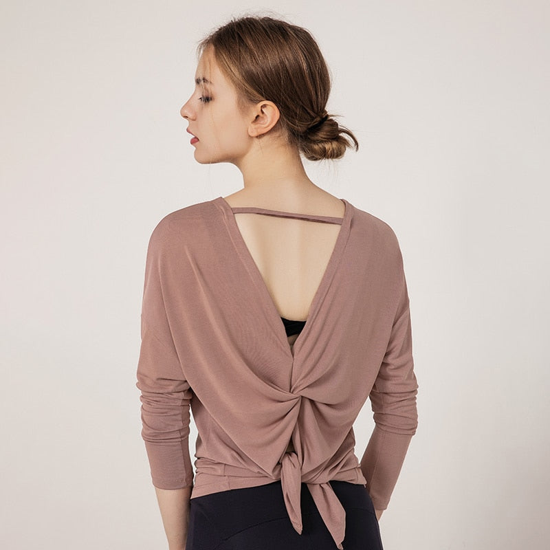 Long Sleeve Yoga Open Back freeshipping - Mandala Bloom
