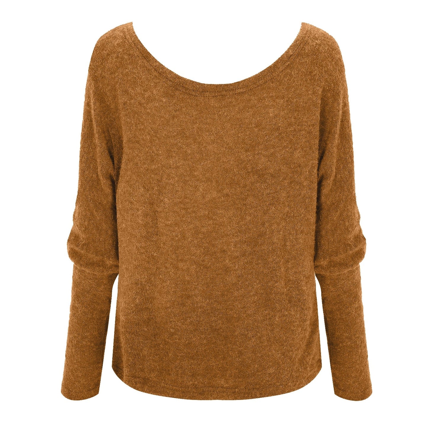 Off Shoulder Women Printed Sweater Long Sleeve Sweater / Oversized Pullover