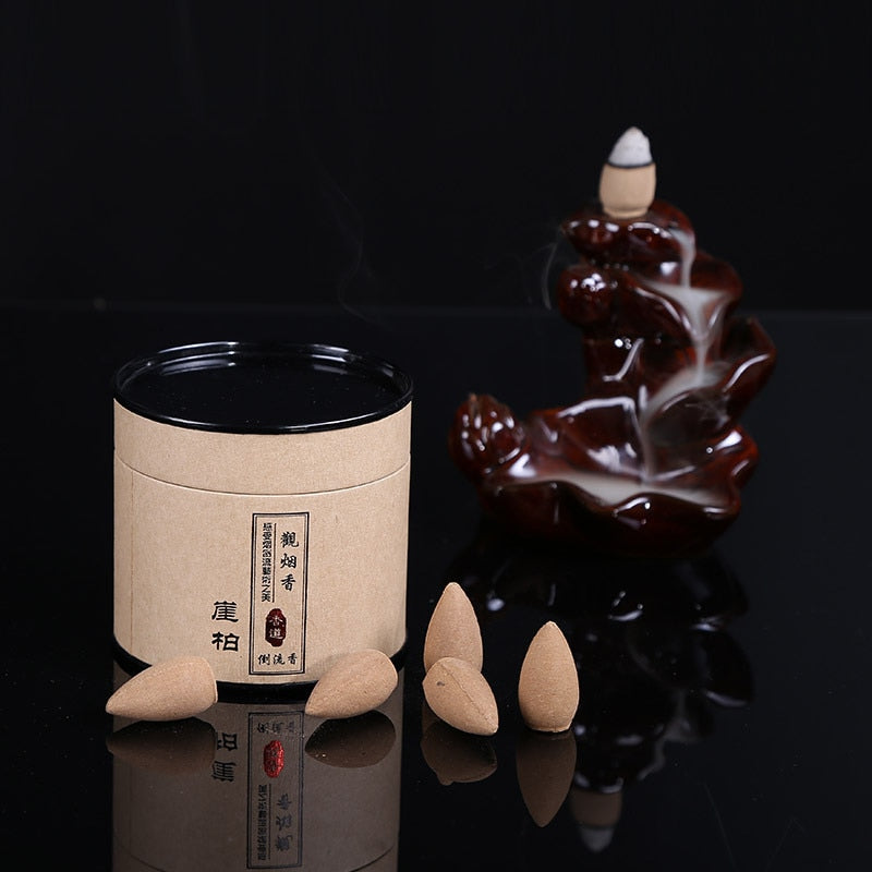 100% Natural Sandalwood Backflow Incense Cones Handmade Agarwood Cones Indoor Air Purification Incense Wormwood freeshipping - Mandala Bloom