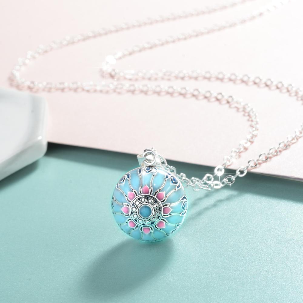 Eudora Blue Pink Lotus Harmony ball necklace Music Mexican Ball for Baby Mom Maternity Jewelry spiritual yoga Elegant Pendant freeshipping - Mandala Bloom