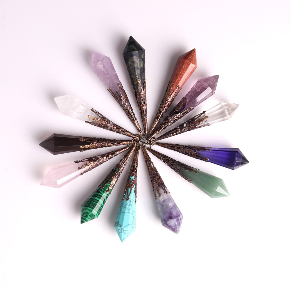 1PC High Quality Natural Stone Lapis Lazuli Facet Reiki Pendulum for Dowsing Pendants Healing Pendule Chakra Crystal Jewelry freeshipping - Mandala Bloom