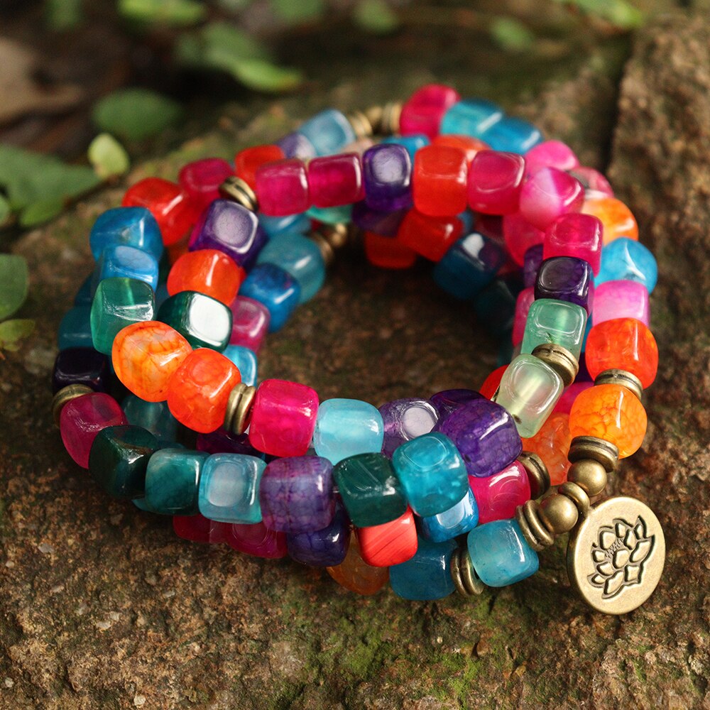 Reiki 7 Chakra Healing Bead Bracelet Natural Stone Mala Pendant Buddha Balance