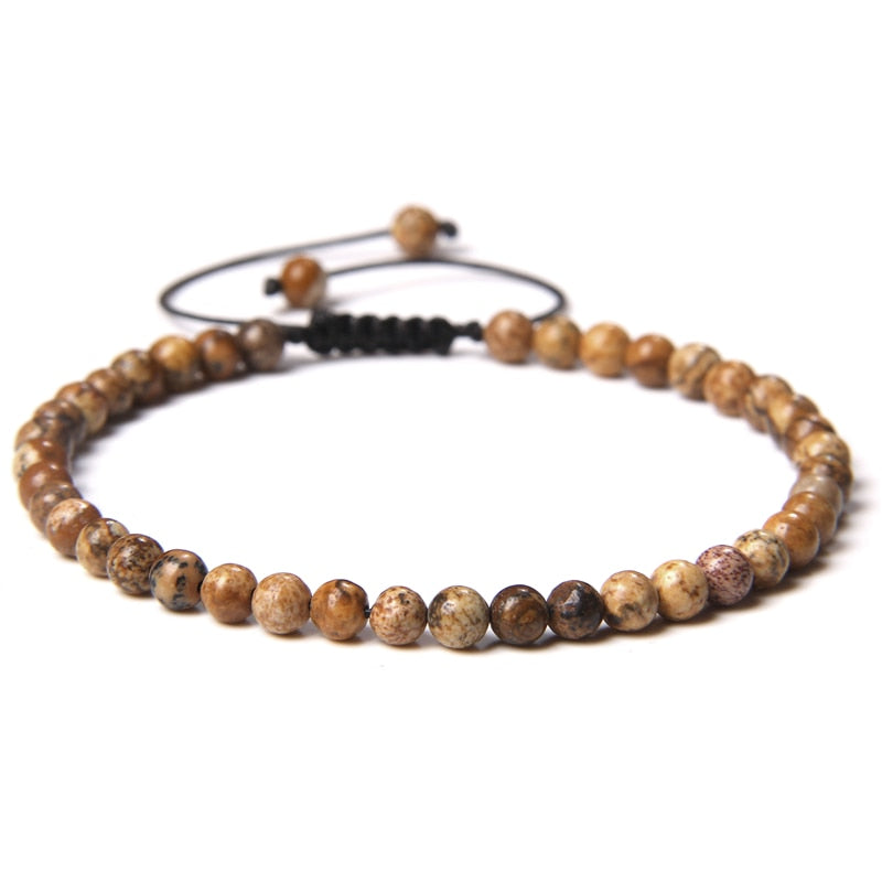 Adjustable 4MM Stone Beads Bracelet