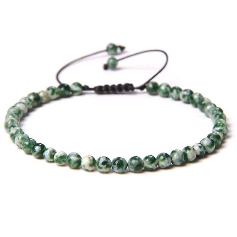 Adjustable 4MM Stone Beads Bracelet