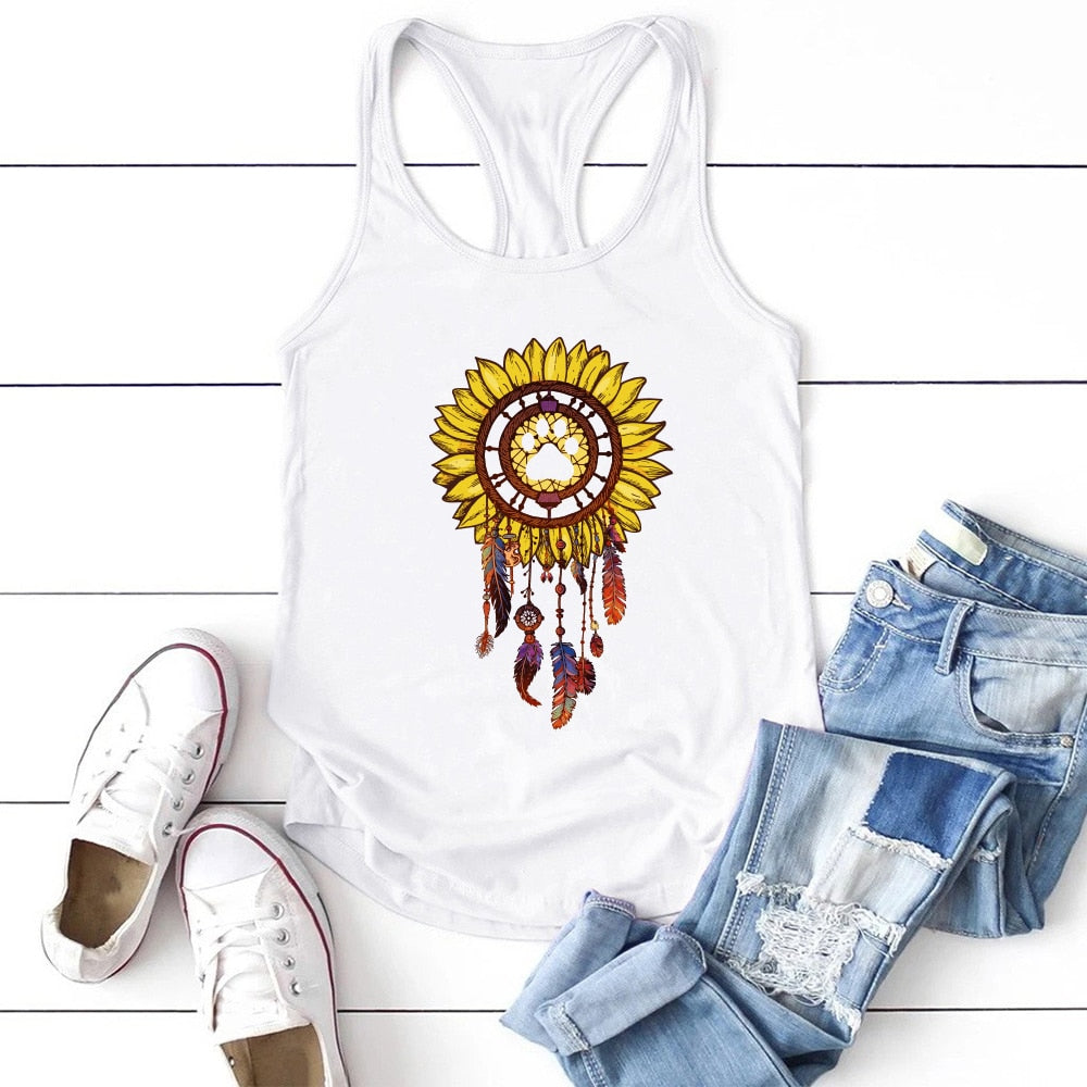 Sunflower Print Tank