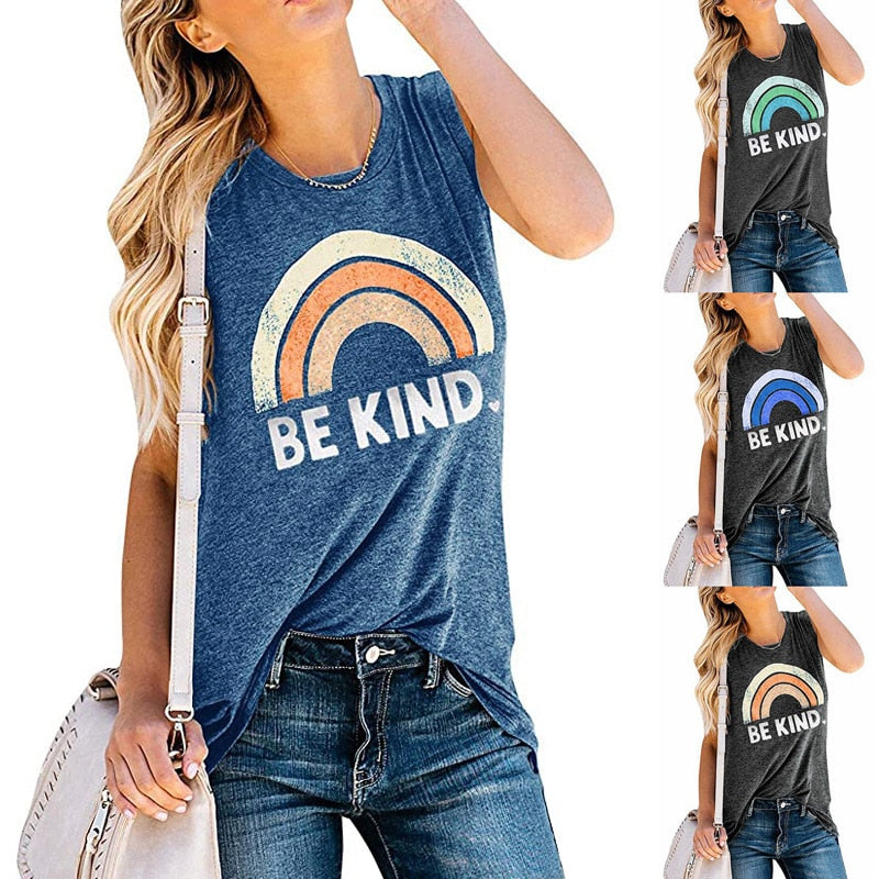 Rainbow BE KIND Print Tank