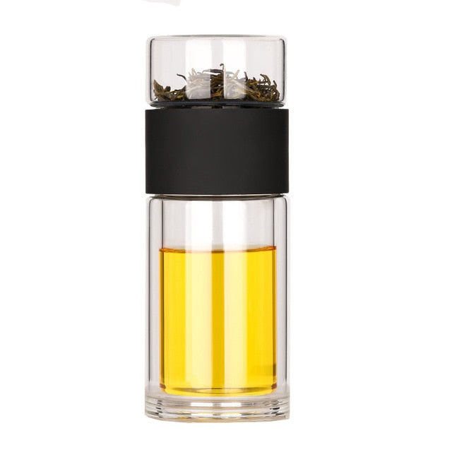 Portable Double Wall Glass Tea Mug Coffee Travel Cup Infuser Drink Bottle Tumbler Drinkware Eco-Friendly freeshipping - Mandala Bloom