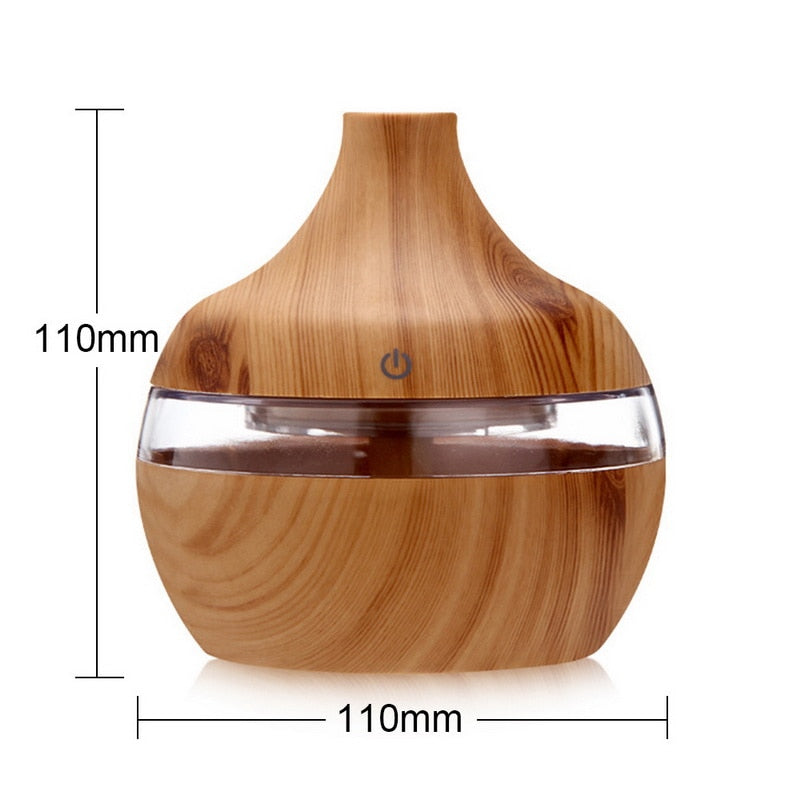 USB Wood Grain Essential Oil Diffuser Ultrasonic Air Humidifier Household Aroma Diffuser Aromatherapy Mist Maker with Light freeshipping - Mandala Bloom