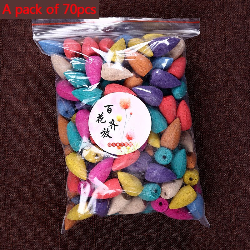 70pcs/Box Incense Cones Incense Holder Pagoda Incense Natural Incense Sticks Tulip Hundred Flowers Scent Tower Sandalwood Spice freeshipping - Mandala Bloom