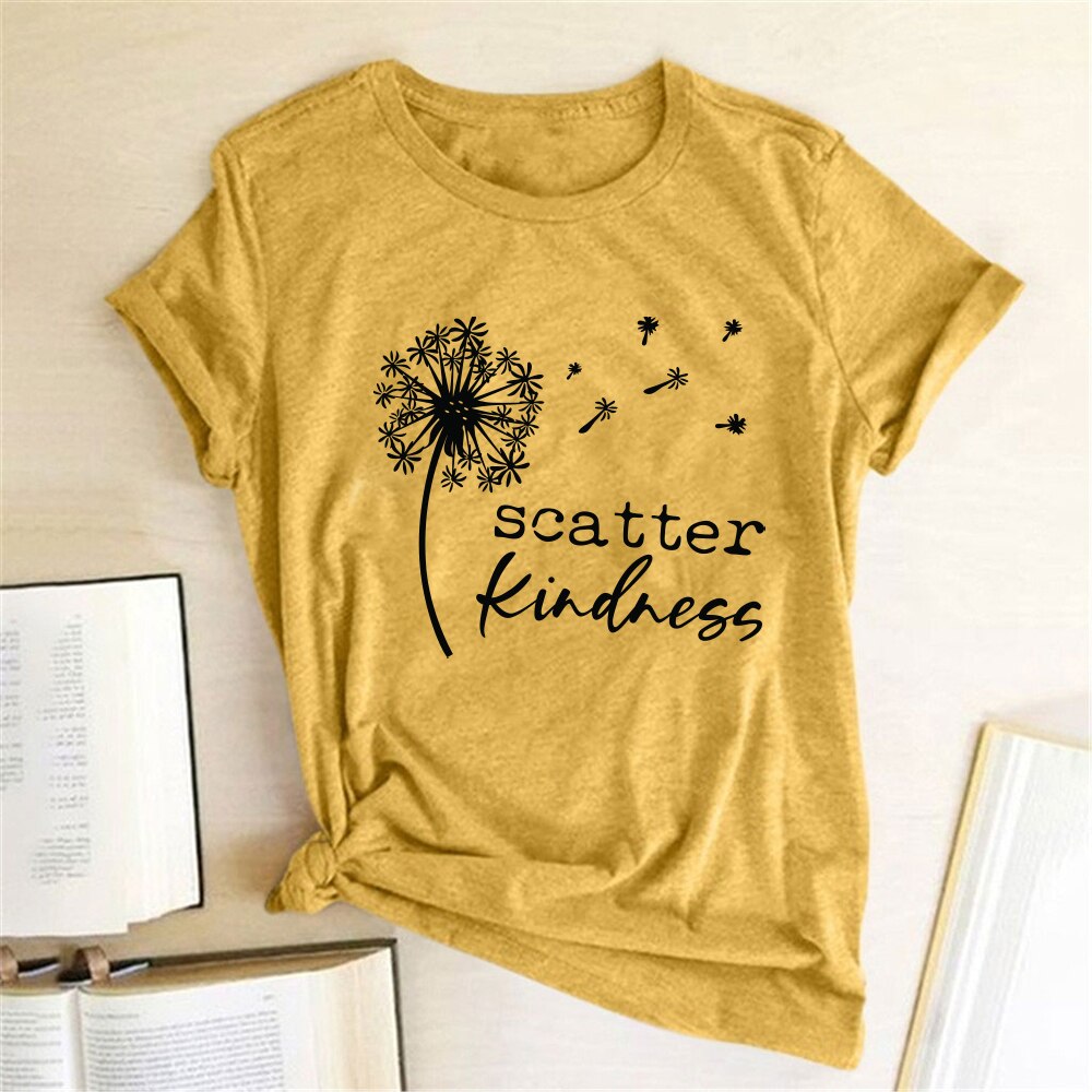 Dandelion Scatter Kindness Printed T-shirt freeshipping - Mandala Bloom