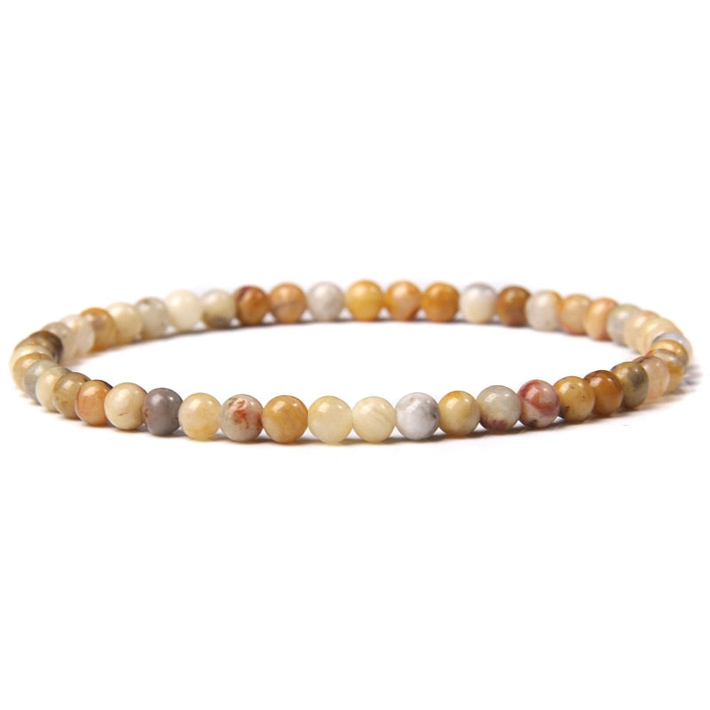 4mm Chakra Beads Energy Bracelet Natural Round Agates Onyx Stone Stretch Bracelet
