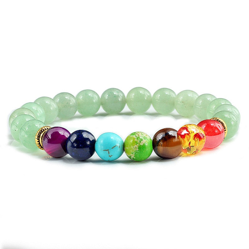 Natural Stone 7 Chakra Bracelet Men Black Lava Healing Balance Beads Reiki Buddha Prayer Yoga Bracelets for Women pulseira freeshipping - Mandala Bloom