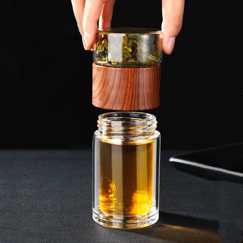 Portable Double Wall Glass Tea Mug Coffee Travel Cup Infuser Drink Bottle Tumbler Drinkware Eco-Friendly freeshipping - Mandala Bloom
