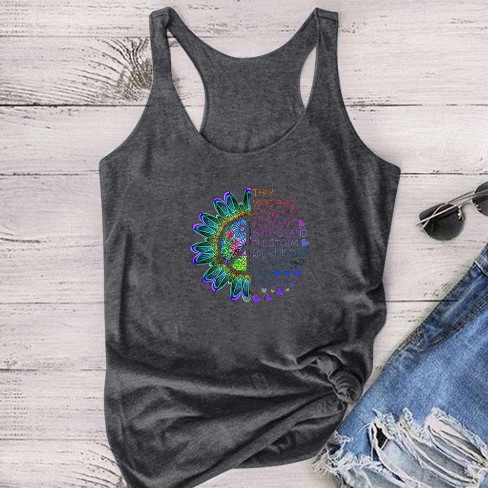 Vintage Flowers Print Tank