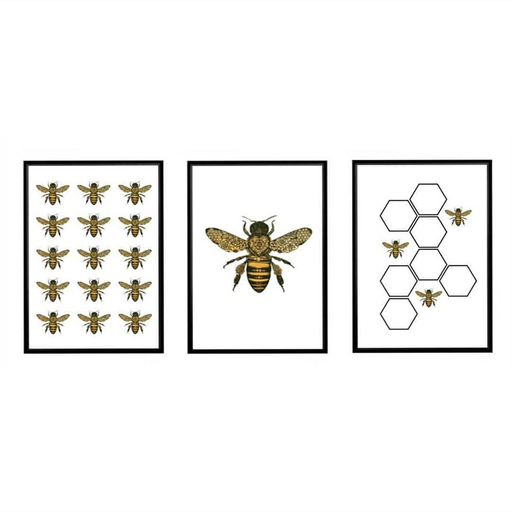 Bee Vintage Poster Prints Farmhouse Wall Art freeshipping - Mandala Bloom