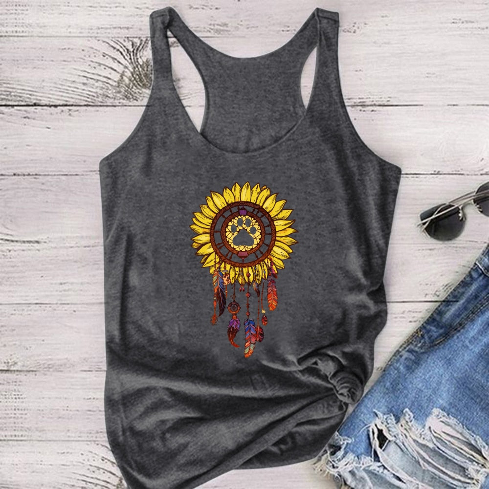 Sunflower Print Tank