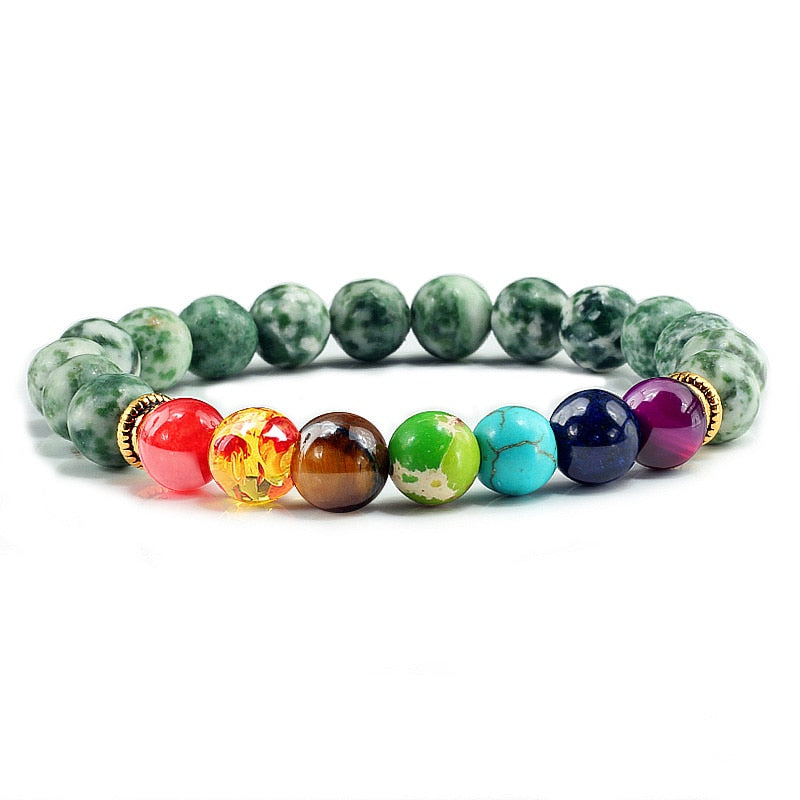Natural Stone 7 Chakra Bracelet Men Black Lava Healing Balance Beads Reiki Buddha Prayer Yoga Bracelets for Women pulseira freeshipping - Mandala Bloom