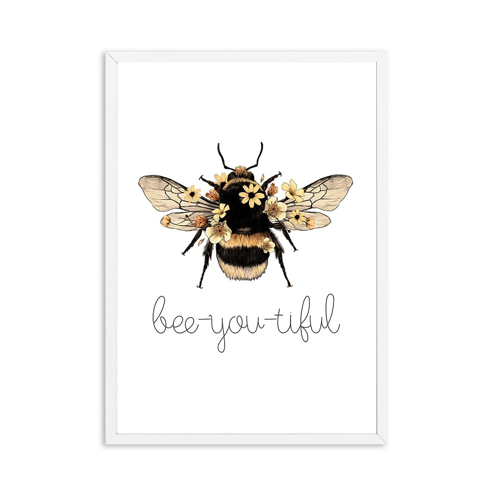 Bee Inspirational Quote Print freeshipping - Mandala Bloom